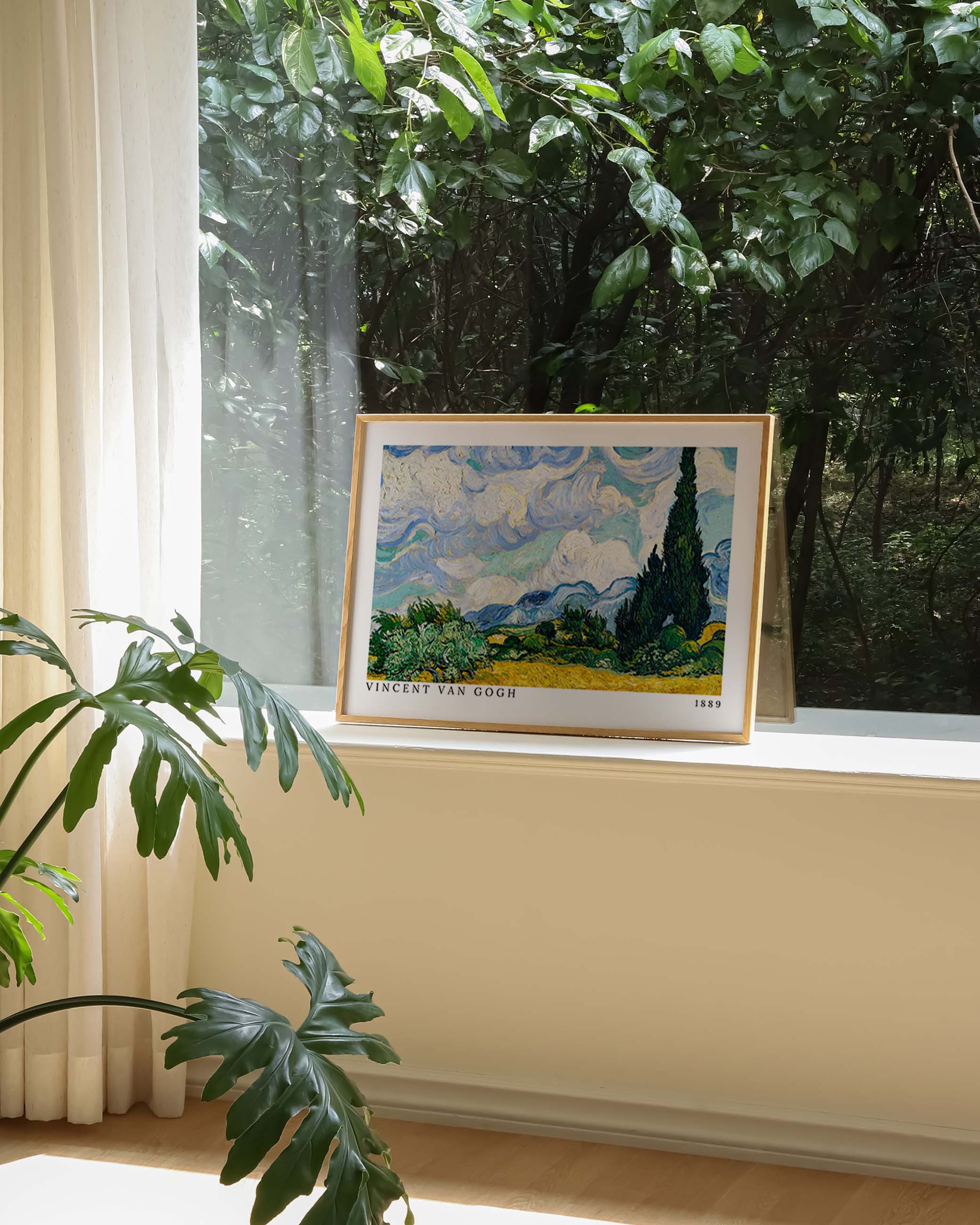 Wheat Field with Cypresses Poster – Print Material Wandbild, moderne Kunst & Fine Art Print von Spawnd, handgefertigt & Made in Germany