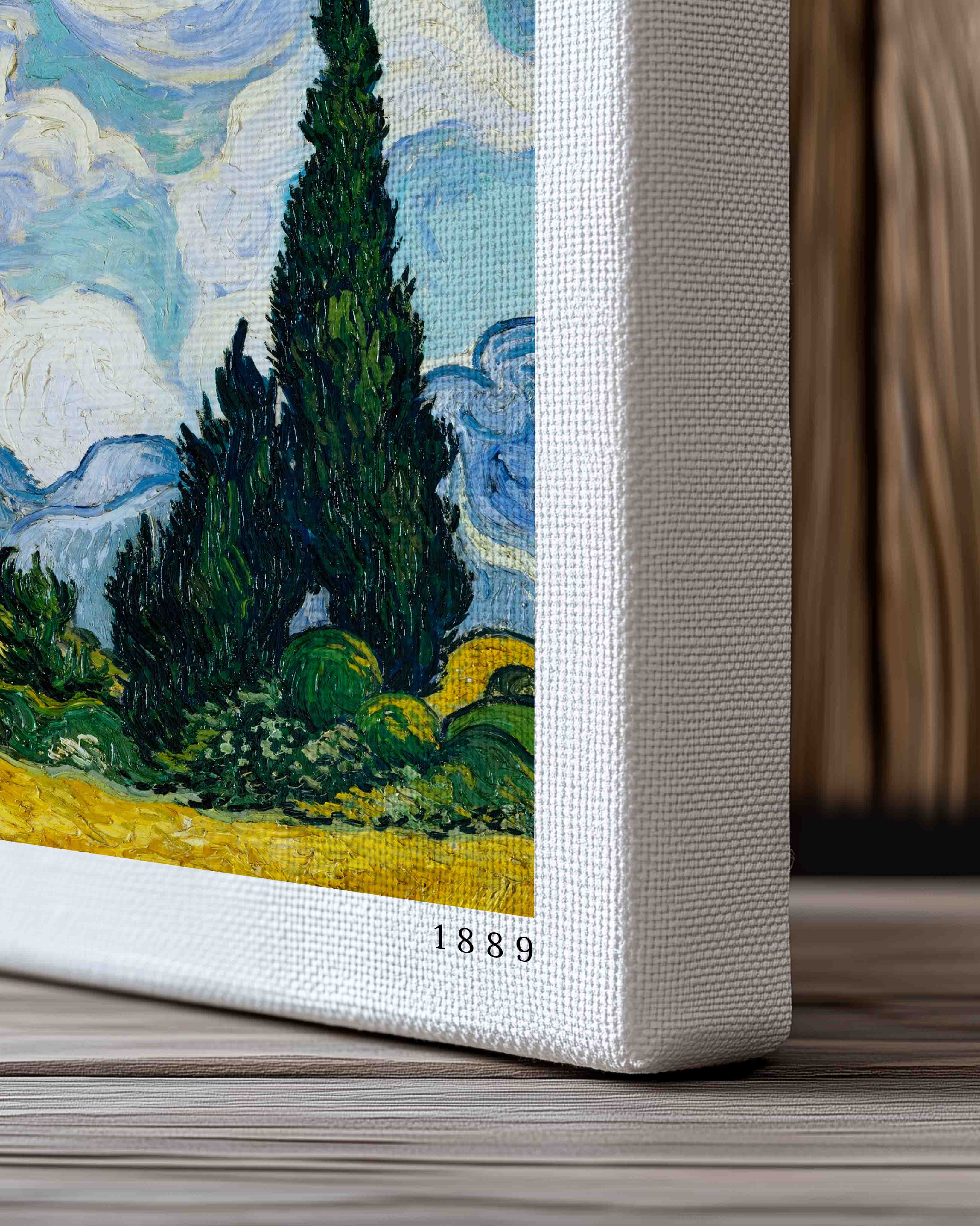 Wheat Field with Cypresses Poster – Print Material Wandbild, moderne Kunst & Fine Art Print von Spawnd, handgefertigt & Made in Germany