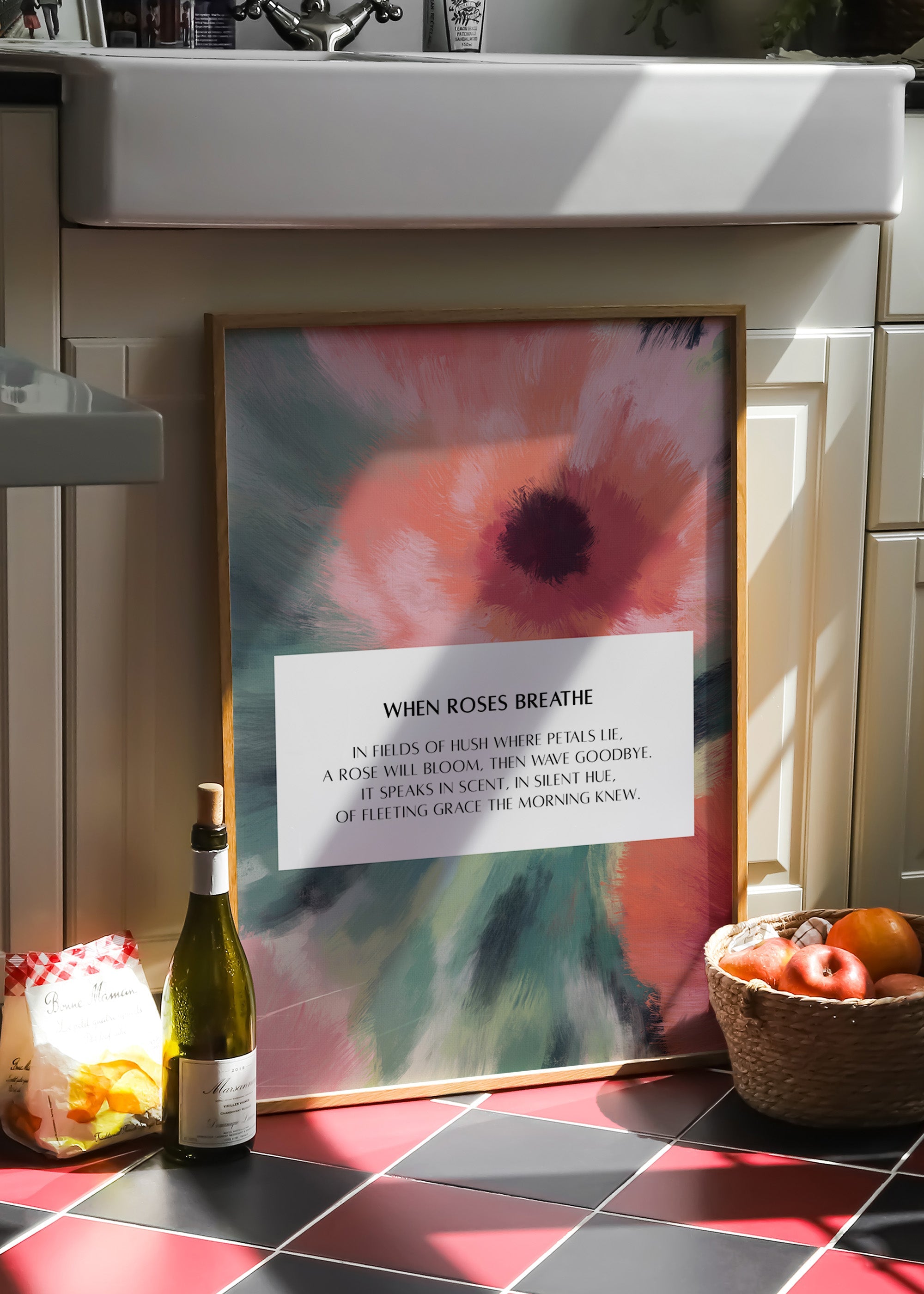 When Roses Breath Poster – Print Material Wandbild, moderne Kunst & Fine Art Print von Spawnd, handgefertigt & Made in Germany