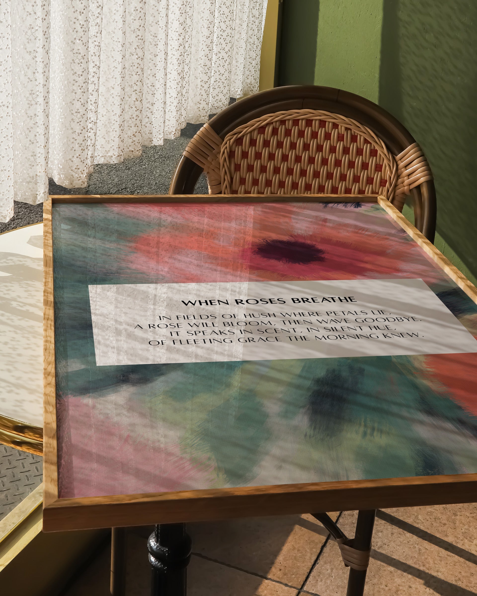 When Roses Breath Poster – Print Material Wandbild, moderne Kunst & Fine Art Print von Spawnd, handgefertigt & Made in Germany