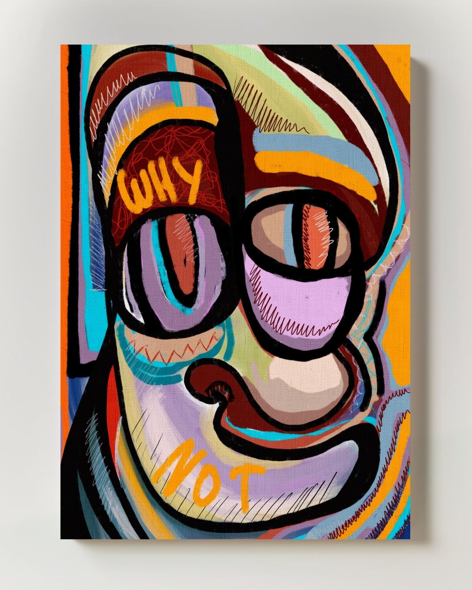 Why not? Poster – FineArt Wandbild, moderne Kunst & Fine Art Print von Spawnd, handgefertigt & Made in Germany