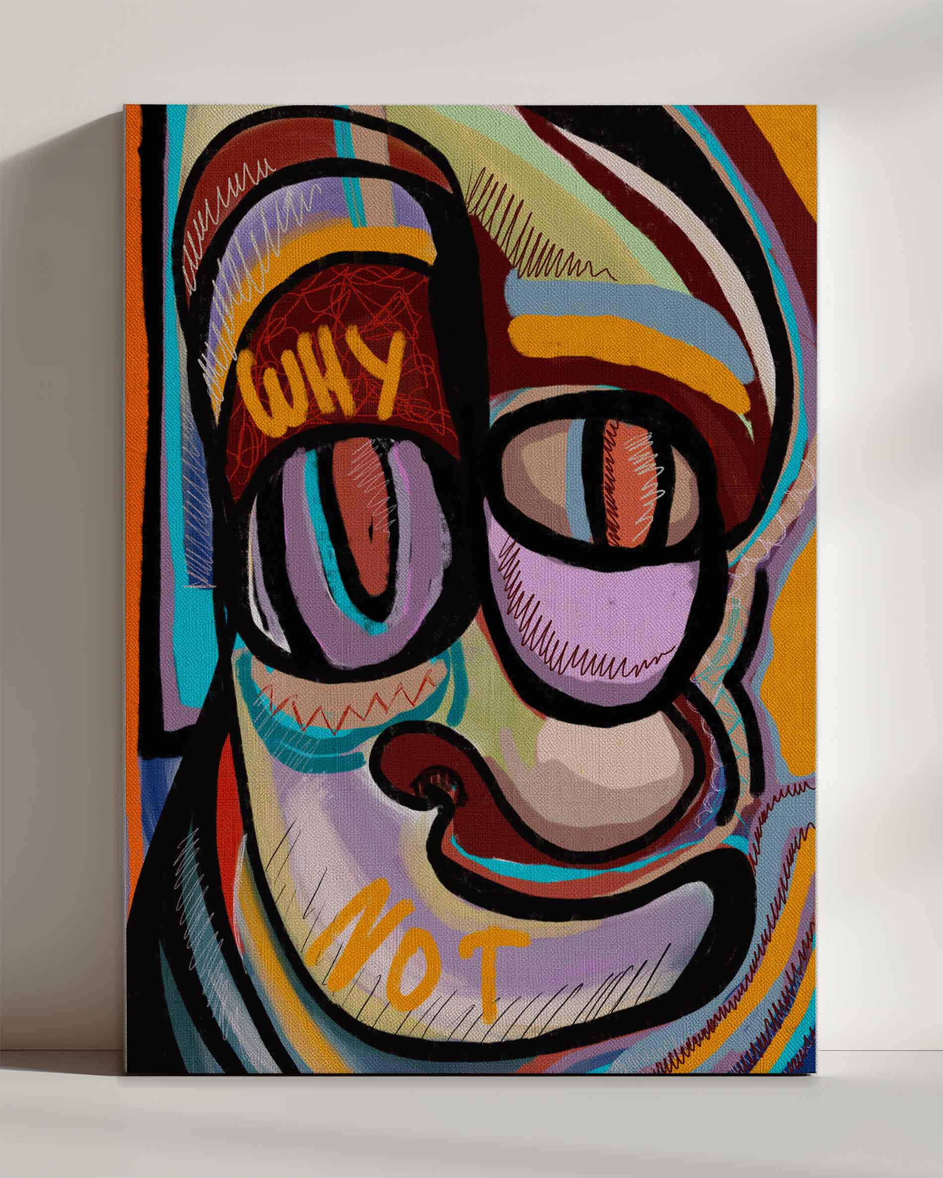 Why not? Poster – FineArt Wandbild, moderne Kunst & Fine Art Print von Spawnd, handgefertigt & Made in Germany